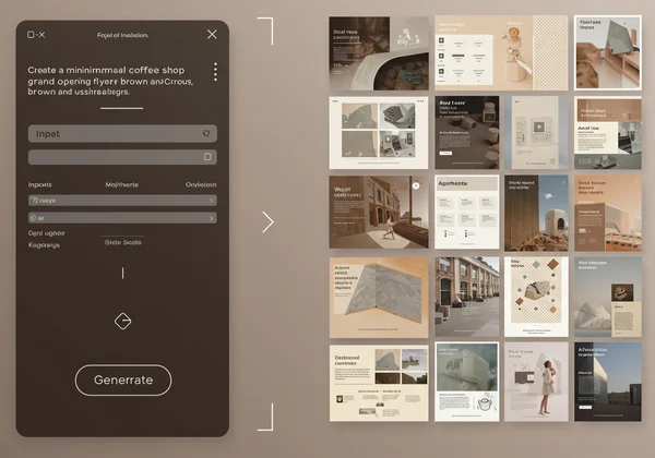 AI flyer generator interface creating designs