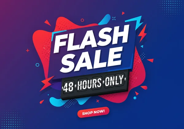Promotional flyer with "Flash Sale" and a countdown