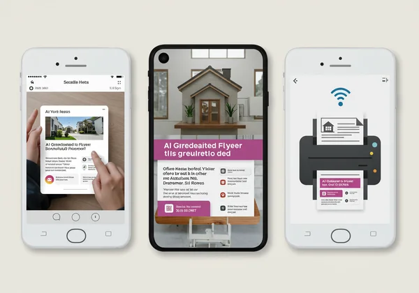 Digital and print deployment of AI-generated flyers
