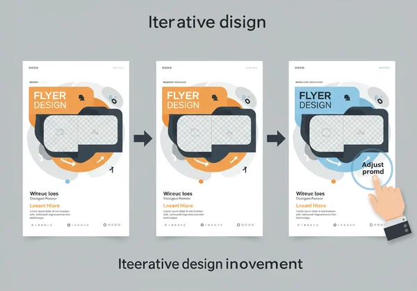 Iterative refinement of an AI-generated flyer design.