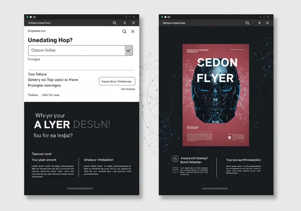 User crafting AI flyer prompt, transforming ideas into design.