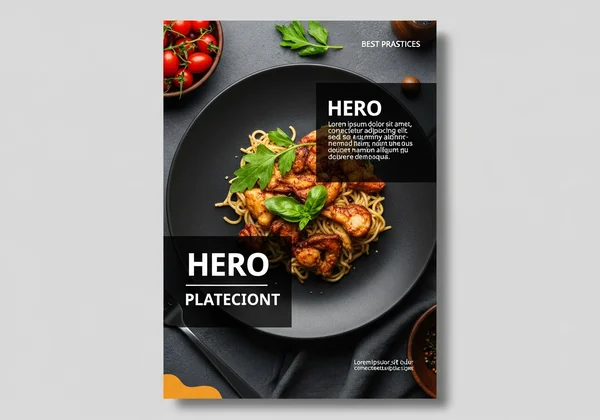 Effective food flyer layout with hero image.