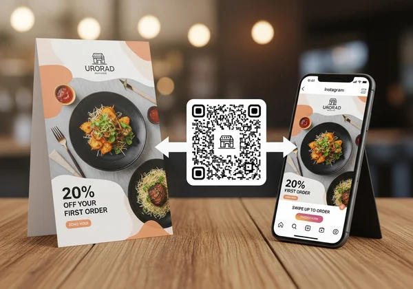 flyer, social media, QR code.