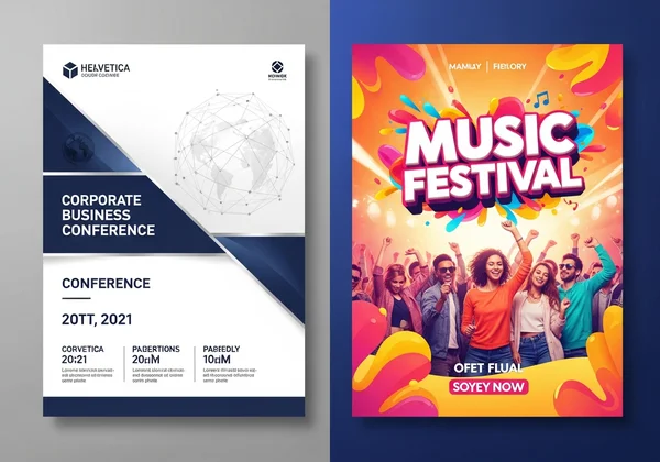 Corporate and event flyer examples