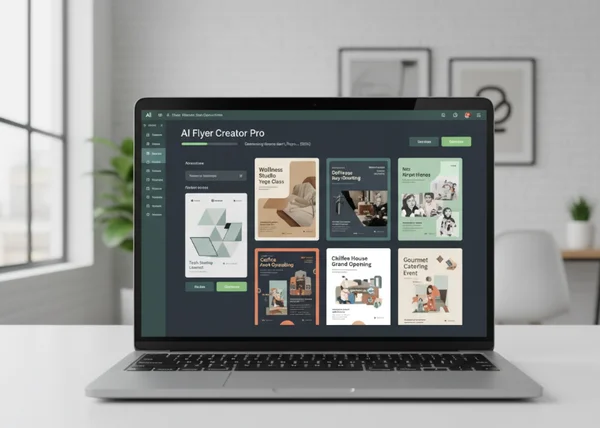 AI tool creating professional marketing flyers