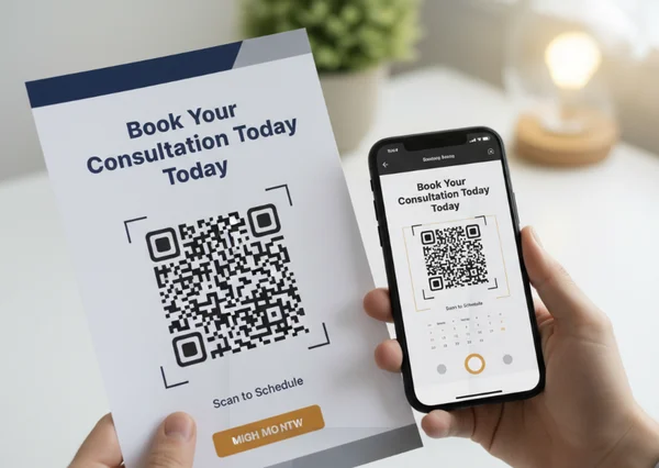 Flyer with QR code for online marketing
