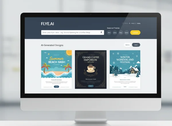 AI tool interface for generating seasonal flyers