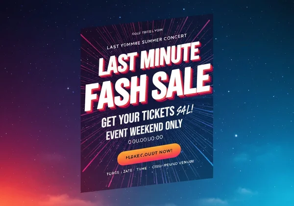 Flyer design showing urgent event promotion